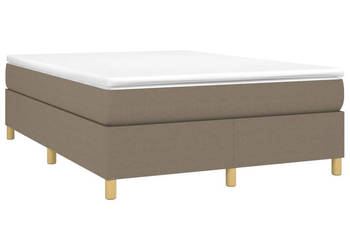 Rama łóżka bez materaca taupe obita tkaniną 140x190 cm WM-3120957