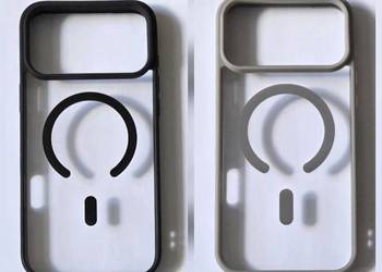 Etui/case przezroczyste szare i czarne z MagSafe na iPhone'a 17 pro max