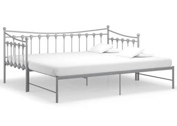 Sofa z wysuwaną ramą łóżka szara metalowa 90x200 cm WM-324760