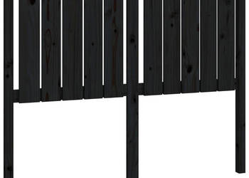 Wezgłowie łóżka czarne 1255x4x100 cm lite drewno sosnowe WM-818864