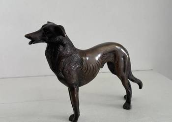 Art Deco stara figurka psa z brązu w stylu art deco