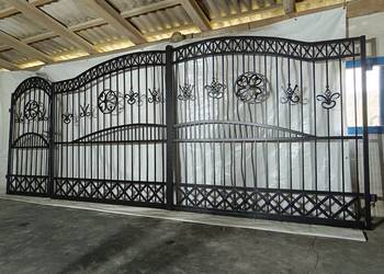 Brama Wjazdowa Dwuskrzydłowa Kuta Pręt Pełny 14/14