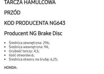 Tarcze hamulcowe honda cbr , cb
