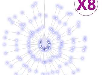 vidaXL Ozdoby świąteczne ze 140 lampkami LED, 8 szt, niebieskie(SKU:3190515