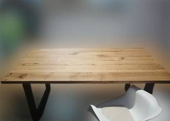 Blat Dębowy Loft Szczotkowany Rustykalny / nogi metalowe