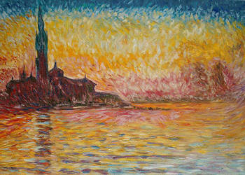 Obraz olejny do pokoju Zmierzch w Wenecji - Claude Monet