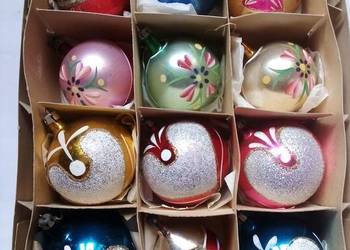 szklane bobki vintage PRL