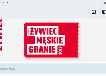 Sprzedam dwa bilety na koncert Męskie Granie w Warszawie