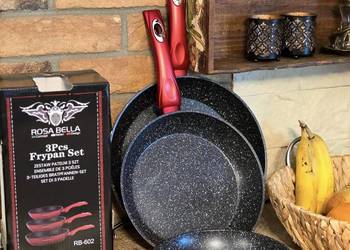 PROMCOJA 109 zł Patelnie Bella Rosa 3 sztuki czerwone