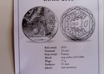 Moneta 10 euro srebro ME 2016 r.