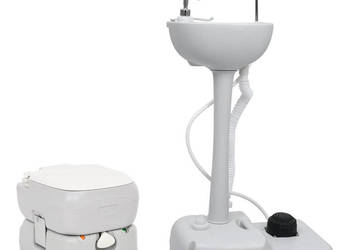 Przenośna toaleta kempingowa z umywalką WM-3186664