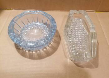 popielniczka szkło PRL przezroczysta lub jasnoniebieska