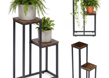 Kwietnik stojący stojak na kwiaty ozdoby 2 półki loft ModernHome