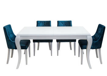 Stół Glamour LEONARDO + 6 krzeseł CELINE