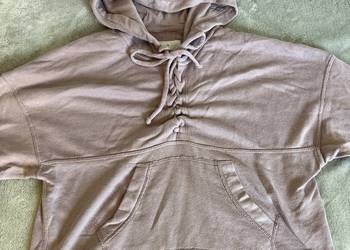 Fioletowa bluza / sweter z wiązaniem i z kapturem |Hollister