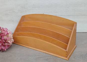 Duży drewniany listownik organizer pojemnik na korespondencję