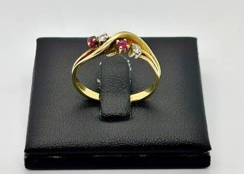 Złoty pierścionek pr 585 3,10g (Rozmiar 22) z Diamentami