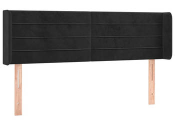 Zagłówek do łóżka z LED czarny 147x16x78/88 cm aksamit WM-3123426