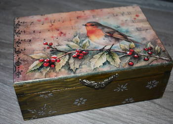 Szkatułka rękodzieło decoupage