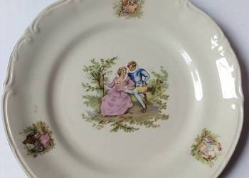 duży talerz obiadowy miłość wiedeńska porcelit Tułowice vintage PRL