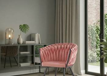 Różowe Krzesło Tapicerowane Rosa, Wysyłka 24H, Dostawa 0zł!