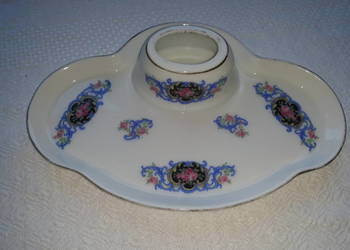 zabytkowy, porcelanowy damski kałamarz, antyk cudo
