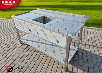Zlew gastronomiczny załadowczy do zmywarki kapturowej 1600x750x850 mm