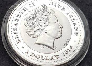 Moneta Elizabeth II Królowa Srebro Niue Island 1 Dollar Dolar 2014