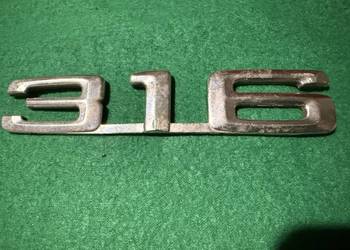 BMW e21 napis tył 316 aluminiowy emblemat ori