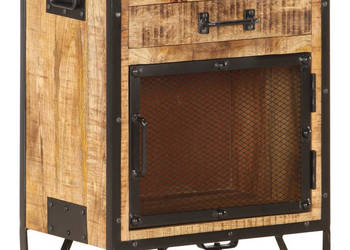 Szafka nocna 43x30x51 cm lite surowe drewno mango WM-285892