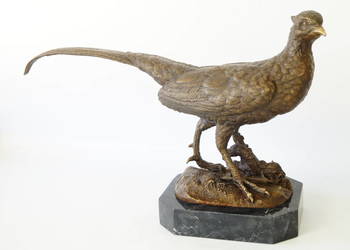 DUŻY BAŻANT figura z brązu rzeźba myślistwo DUŻY BAŻANT figura z brązu rzeźba myślistwo