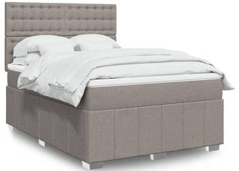 Łóżko kontynentalne z materacem taupe tkanina 140x190 cm WM-3291681