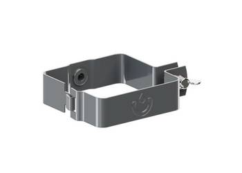 Krop obejma stalowa rury spustowej PVC kwadratowej 80x80 grafit  ral 7016