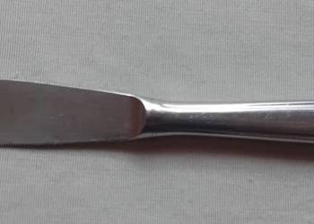 Nóż stołowy ze stali nierdzewnej Hefra, z napisem Gastronomia. PRL..