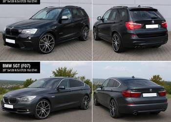 20 cali BMW 5gt f01 x3 f25 x4 f26 dwie szerokości 5x120 8.5J ET25 i 10J ET4