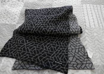 Szalik Lexus Wełniany Kaszmir Wełna Wiskoza Markowy Graficzny Nadruk Włoski