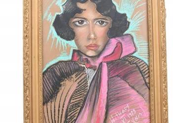Ignacy Witkiewicz Witkacy 1929 - Pastel - Stary Obraz Portret Dziewczyny