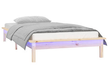 Rama łóżka z LED pojedyncza lite drewno 90x190 cm WM-820636