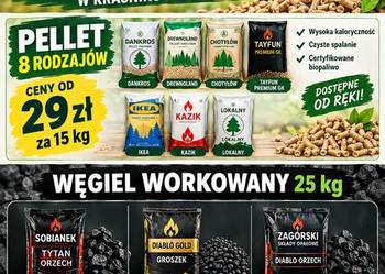 PELLET 8 RODZAJÓW WĘGIEL WORKOWANY DOSTĘPNY OD RĘKI !!!