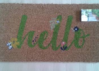 WYCIERACZKA kokosowa z napisem HELLO lateksowy spód 70x40 cm