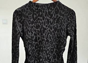 Czarna bluzka top w panterkę zwierzęcy wzór