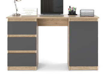 Biurko Komputerowe Młodzieżowe Nowoczesne Loft Dąb Sonoma Szary Ofi 120cm