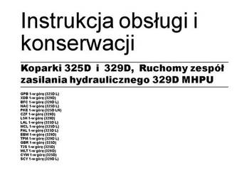 CATERPILLAR 325D 329D  329D MHPU gąsienica DTR Instrukcja obsługi CATERPILLAR 325D 329D  329D MHPU gąsienica DTR Instrukcja obsługi