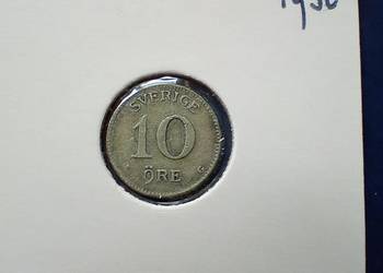Stare monety 10 ore 1930 Szwecja srebro
