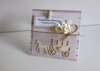 Personalizowana kartka ślubna ręcznie wykonana