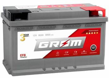 Akumulator  80Ah 800A GROM EFB START&STOP Prawy Plus