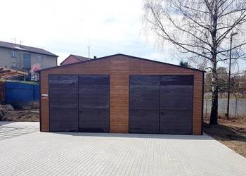 Blaszana montowana hala 8×9m- złoty dąb