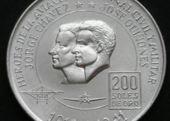 Peru 200 soles 1974 - Quinonez Chavez - SREBRO
