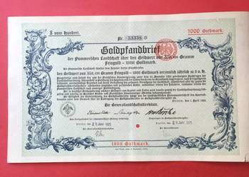 ( 14 ) Papiery wartościowe 1000 goldmark