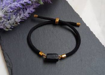 Bransoletka zaciągana czarny turmalin